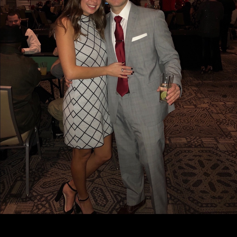 Plaid checkered high neck dress